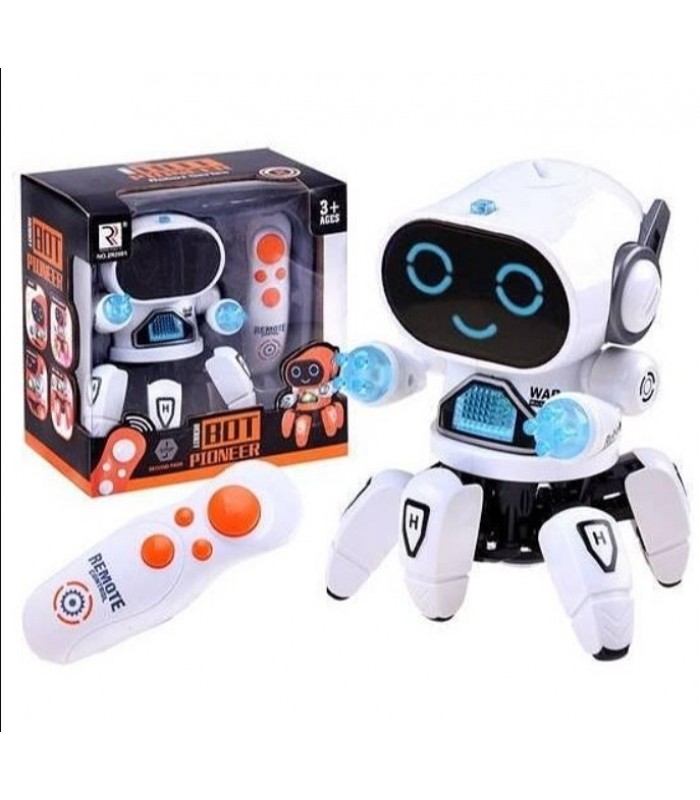 Робот на радиоуправлении ZR2091 на батарейках 19 см Ходит танцует Свет Звук Белый