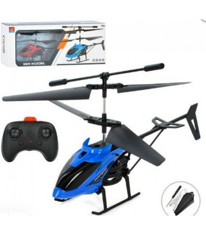 Вертолет BR6803, 20см, р/к, акум, USB зарядный, свет, дополнительные лопасти, 2цвета, 3кор.38-15-5,5см (шт.), пакунок малюка
