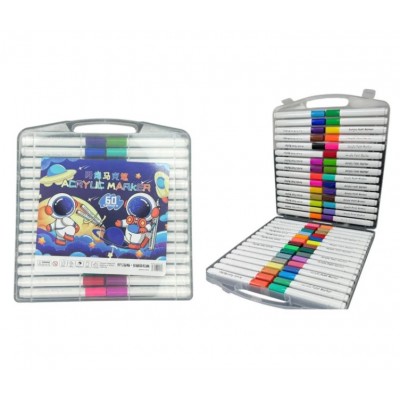 Набор акриловых маркеров АСТРОНАВТ 60 шт, пакунок малюка