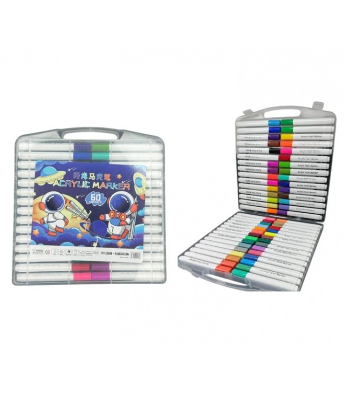 Набор акриловых маркеров АСТРОНАВТ 60 шт, пакунок малюка