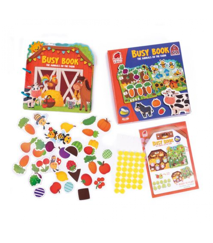 Развивающая игра Roter Kafer Бизи Бук Животные на ферме, с липучками, 163 элемента, от 3 лет (RK1170-02), пакунок малюка
