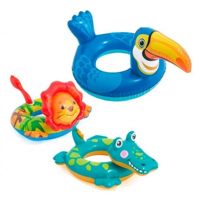 Круг для плавания надувной детский Веселые животные, Intex 58221NP, для детей от 3 лет, Пакунок малюка