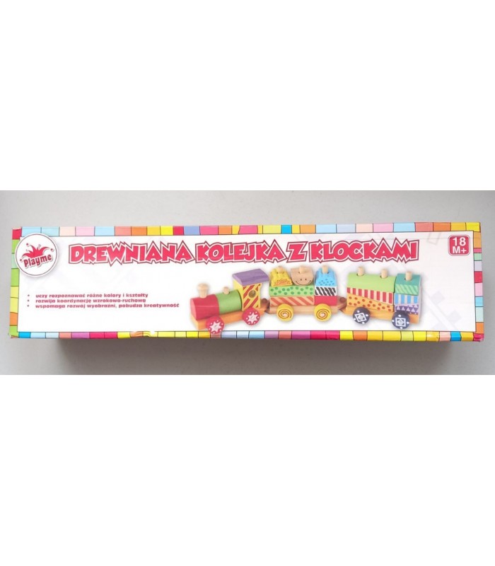 Деревянная игрушка Паровоз с вагончиками, 7053, для детей от 18 месяцев