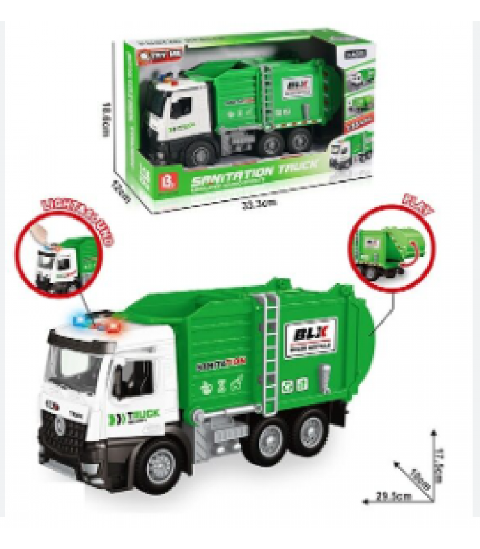Мусоровозная машина 23088-5 свет, звук, инерционная, 1: 16, пакунок малюка