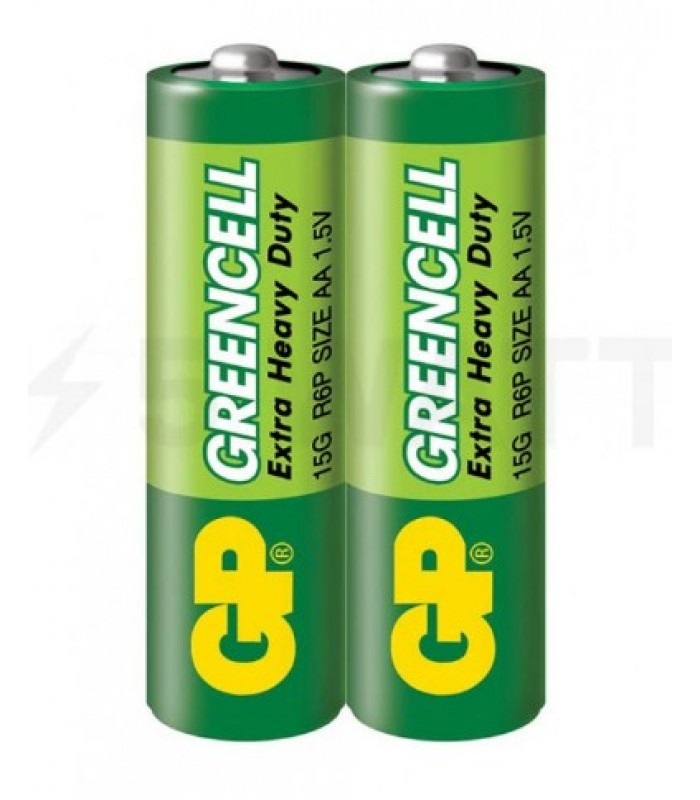 Батарейка солевая GP R6 AA 1,5V «Greencell» (15G- S2) НЕ ДЛЯ ПРОДАЖИ