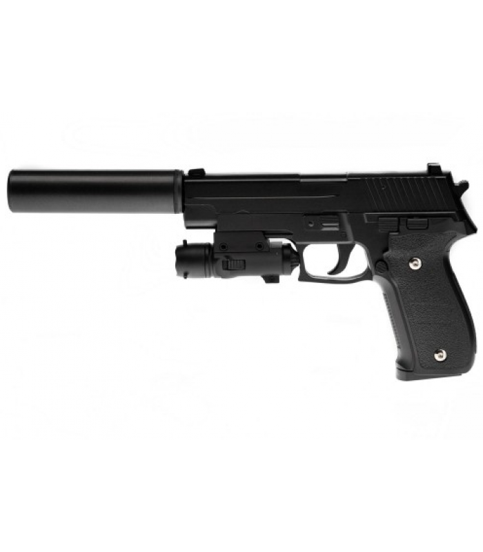 G26A Страйкбольный детский игрушечный пистолет Galaxy Sig Sauer спринг металл черный с глушителем