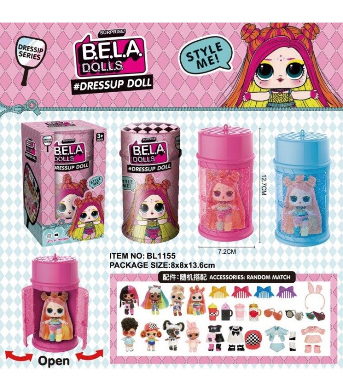 Игрушка для девочек Кукла Bella Dolls с разноцветыми волосами, BL1155 для детей от 3 лет, пакунок малюка