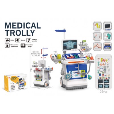 Набор врача 660-93 (12) 26,5х46,5х115 см,32 эл,термометр,муляжи лекарств,подсвеч,медицинские принадлежности,стетоскоп,пакунок малюка