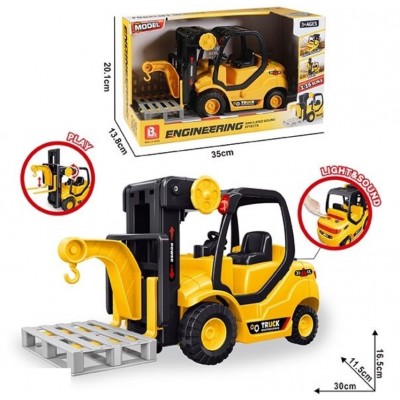 Спецтехника 58027 "Вилочный погрузчик", звук, подсветка, инерция, подвижные элементы, масштаб 1:16, в коробке, пакунок малюка