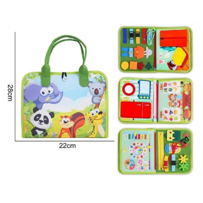 Логическая папка 25016 (40) фетр, циферблат, фрукты, овощи, продукты на липучках, названия месяцев, дней, времен года на английском, шестерни, ремешки