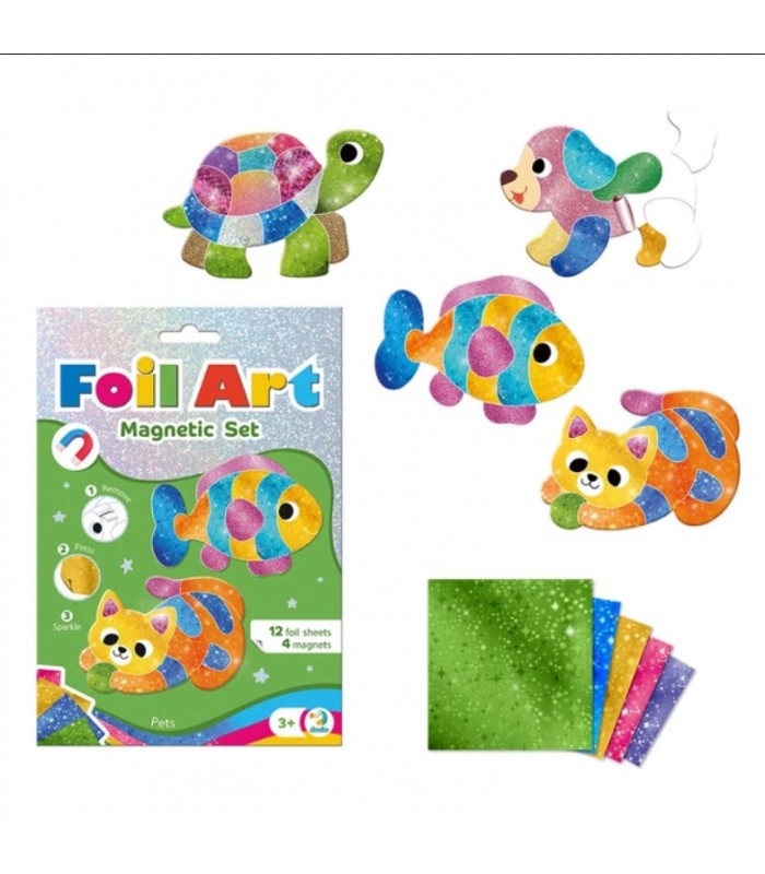 Магнитный набор для творчества с фольгой "Домашние питомцы" DoDo Toys 200298, 4 магнита, пакунок малюка