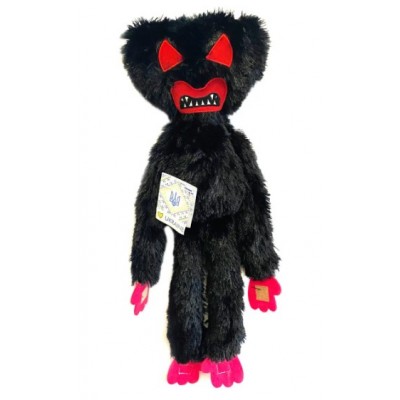 Мягкая игрушка Хаги Весы "Poppy Playtime" Huggy Wuggy черный, огненные глаза, 50*18*8 см (00517-6) для детей от 6 лет