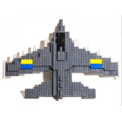 Игрушка-конструктор детский "Пиксели" Літак F-16, VTK0107. 506 дет., размер деталей 0,9см, в кор. 15*15*15см, ТМ VITA TOYS