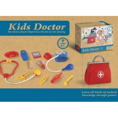 Набор врача KJ 1933 A-7, медицинская сумка, стетоскоп, телефон, тонометр, шприц, термометр, ножницы, пакунок малюка