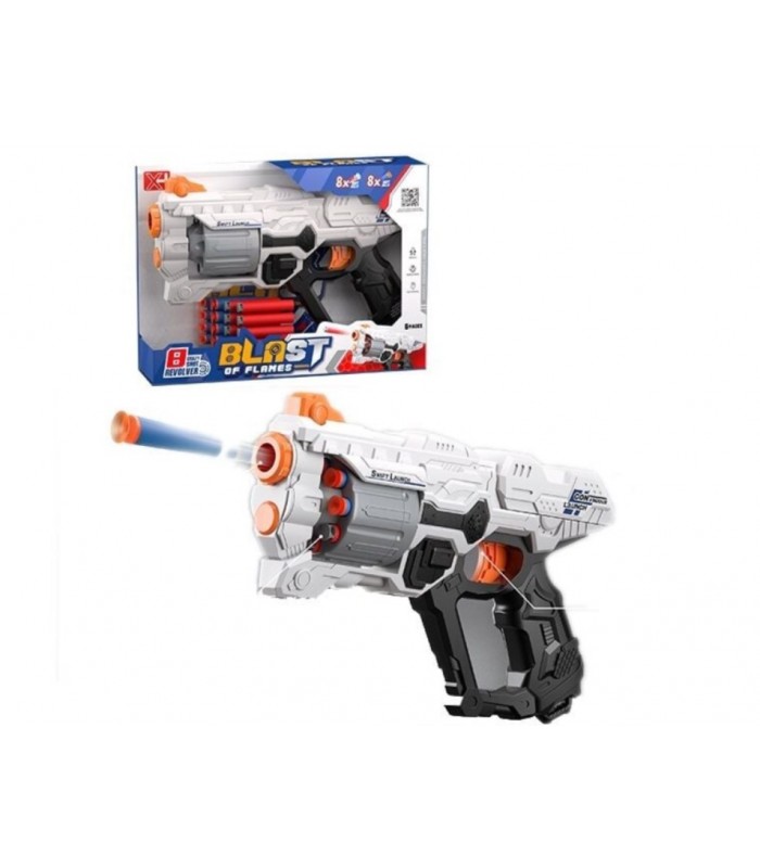 Пистолет XH 931 , стреляет мягкими патронами, механический принцип работы, 16 патронов, в коробке, пакунок малюка