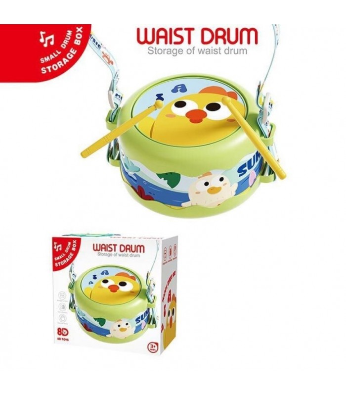 Барабан 8 D 1 A, палочки, ремешки, в коробке, пакунок малюка