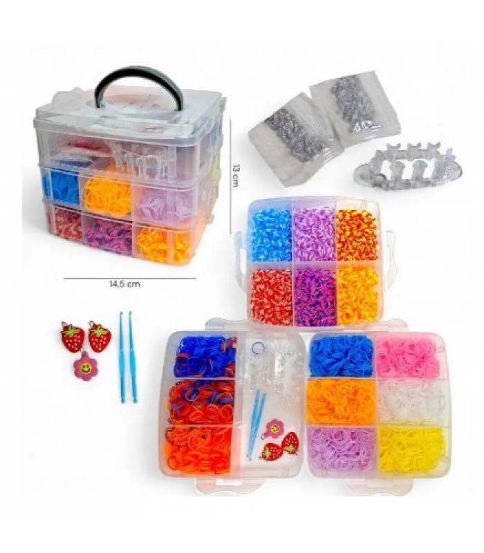 Набор 3-ярусных резинок для плетения браслетов 035-34, пакунок малюка