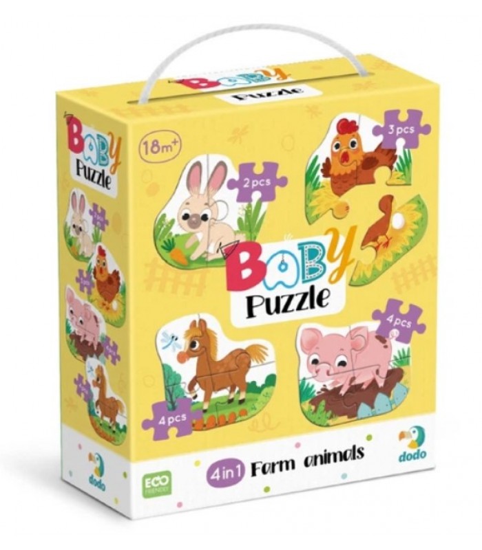 Детский пазл 4 в 1 "Baby puzzle. Сельские животные" 300686 набор 4 в 1 DoDo Toys 300686