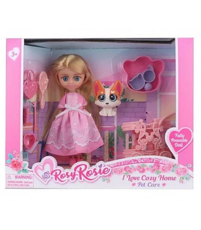 Кукла RR 001 высота: 16 см, шарнирные суставы, съемная одежда, любимец, аксессуары, пакунок малюка