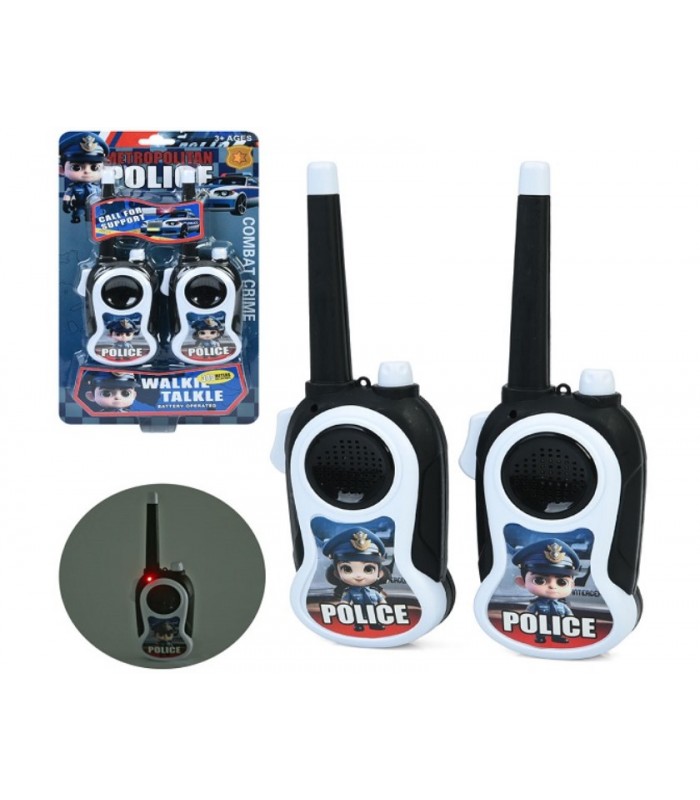 Рация 007-5A, полиция, 21см, 2шт, на бат-ке, на листе, 18-32-3,5см, пакунок малюка