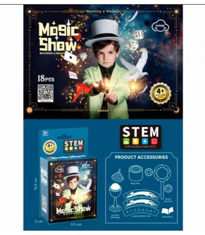 Игра C602-2 набор фокусника, 18пр, в коробке, 9,5-16,5-5см