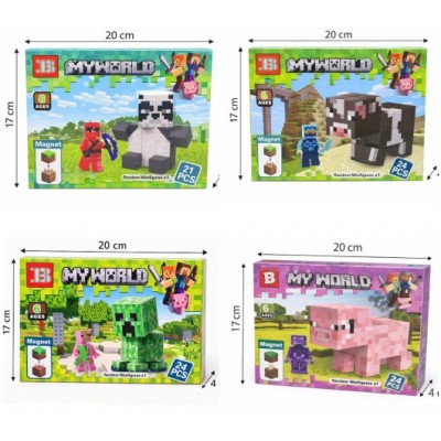 Магнитный конструктор 3802, майнкрафт, пакунок малюка