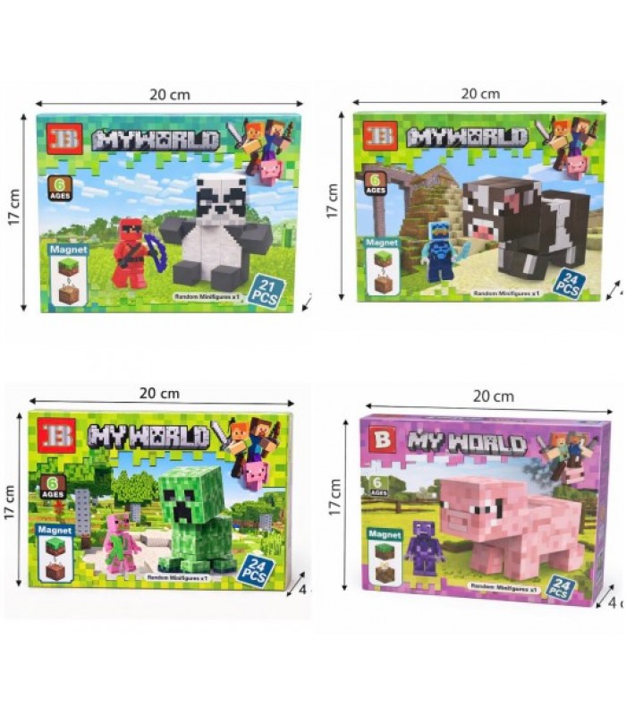 Магнитный конструктор 3802, майнкрафт, пакунок малюка