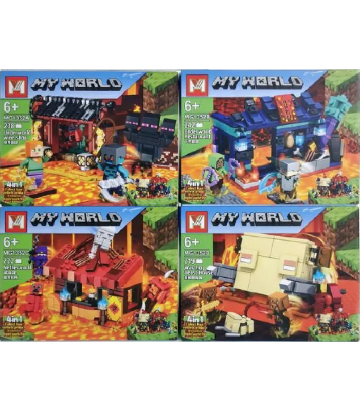 Конструктор MY WORLD. Набор 4 штуки MG1352, 4 вида, цена за 1 шт