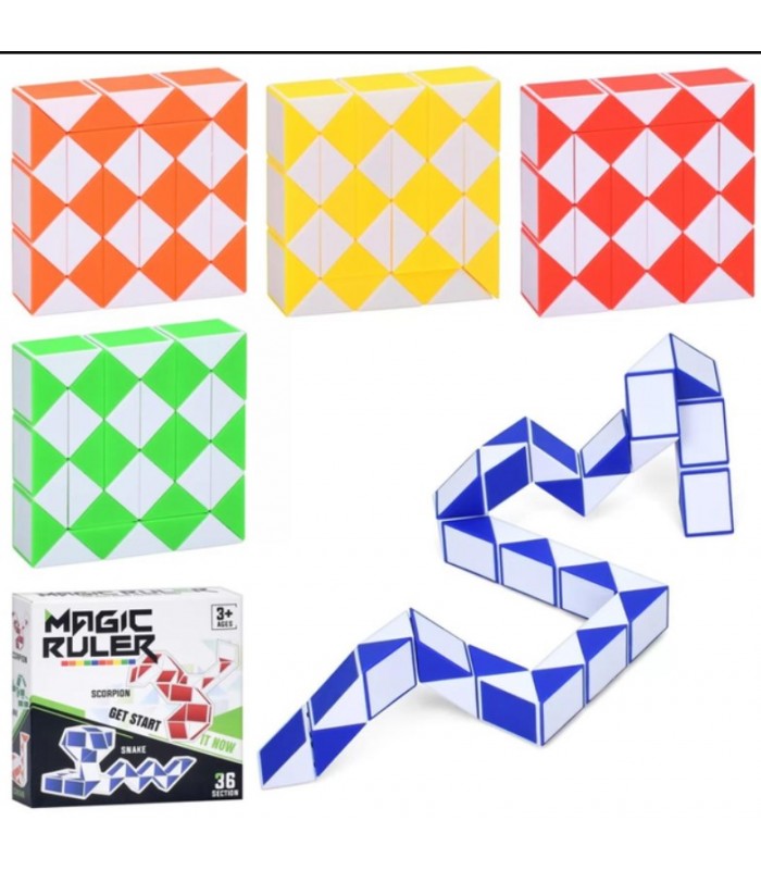 Игрушка игра змейка рубика Magic Ruler 218-M12 на 36 секций, пакунок малюка