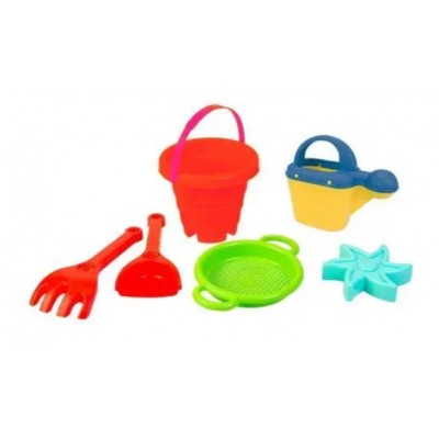 Песочный набор "Башня"  39640, ведерко, грабельки, лейка, сито, пасочки