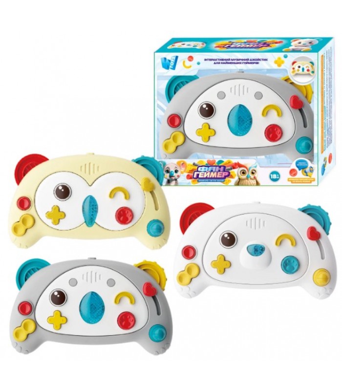 Джойстик "ФанГеймер" 64886 "WToys", 3 цвета, укр. яз, 10 сказок, 10 скороговорок, 10 песен, подсветка, трещотка