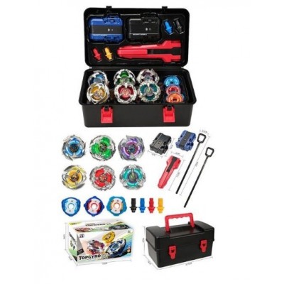 Набор бейблейдов BB 314 A-1, 2 запускателя, 6 волчок с металлическими накладками, чемодан