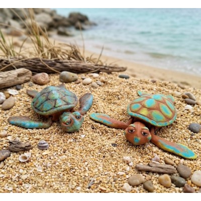 Подвижная игрушка Черепашка морская большая , 3D печать безопасным органическим пластиком,  пакунок малюка