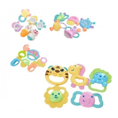 Погремушка 3207 набор, прорезыватель, 4 вида (5шт. и 6шт.), кул., 20,5-23,5-5см. пакунок малюка