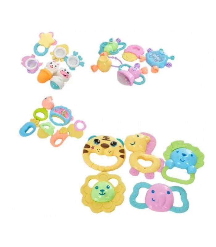 Погремушка 3207 набор, прорезыватель, 4 вида (5шт. и 6шт.), кул., 20,5-23,5-5см. пакунок малюка