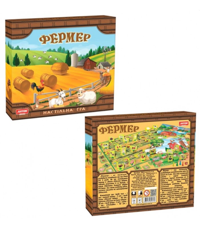 Настольная игра Фермер, Artos games 20758, для детей от 5 лет, Пакунок малюка