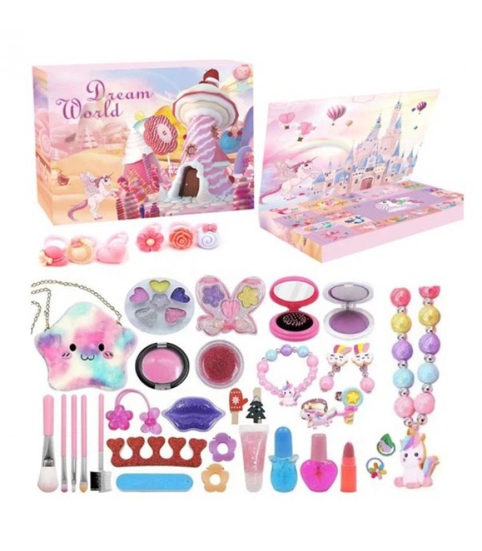 Адвент-календарь ST 029, 24 окошки, косметика, украшения, аксессуары, в коробке, пакунок малюка