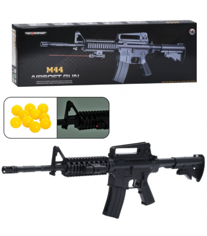 Игрушечный автомат M44 73см, пластиковые шары, лазер, бат(табл), кор., 76,5-23,5-7,5см