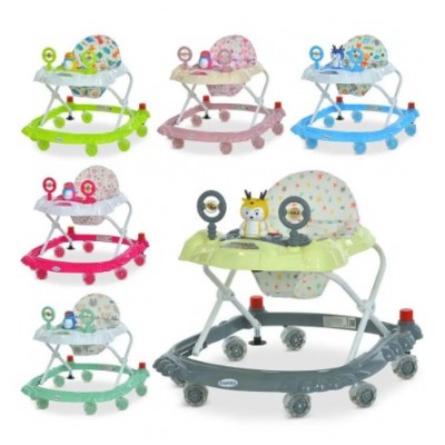 Ходунки детские с животными, стопором и светомузыкой (M 3168-1), пакунок малюка