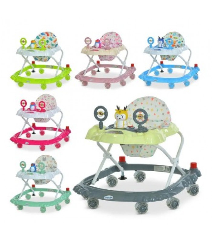 Ходунки детские с животными, стопором и светомузыкой (M 3168-1), пакунок малюка