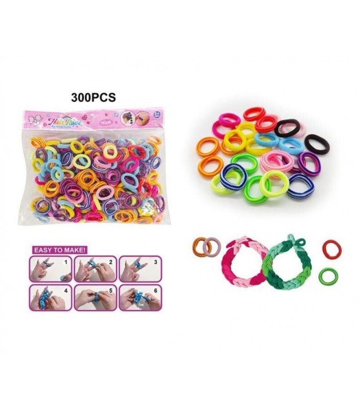 Набор резиночек для плетения 555 B-4, разноцветные, мягкие, эластичные, в пакете, пакунок малюка