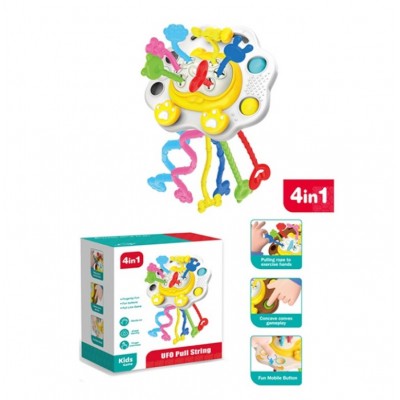 Игра 1017.4в1, 20см сенс.гра/такт.гра,движение.кнопка,мягкие кн/Pop it,тек.дет.движение. в кор-ке,12-14-9см, пакунок малюка