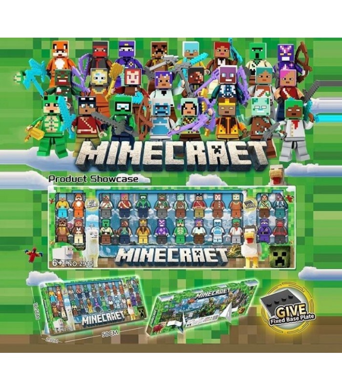 Набор героев 2915, 24 фигурки, высота 4 см, подвижные конечности, голова и ноги отсоединяются, оружие, 24 элемента конструктора, пакунок малюка