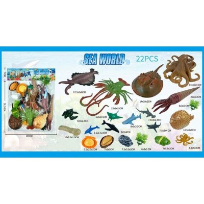 Набор животных 559-230 A  морские обитатели, 22 элемента, в пакете, для детей от 3 лет