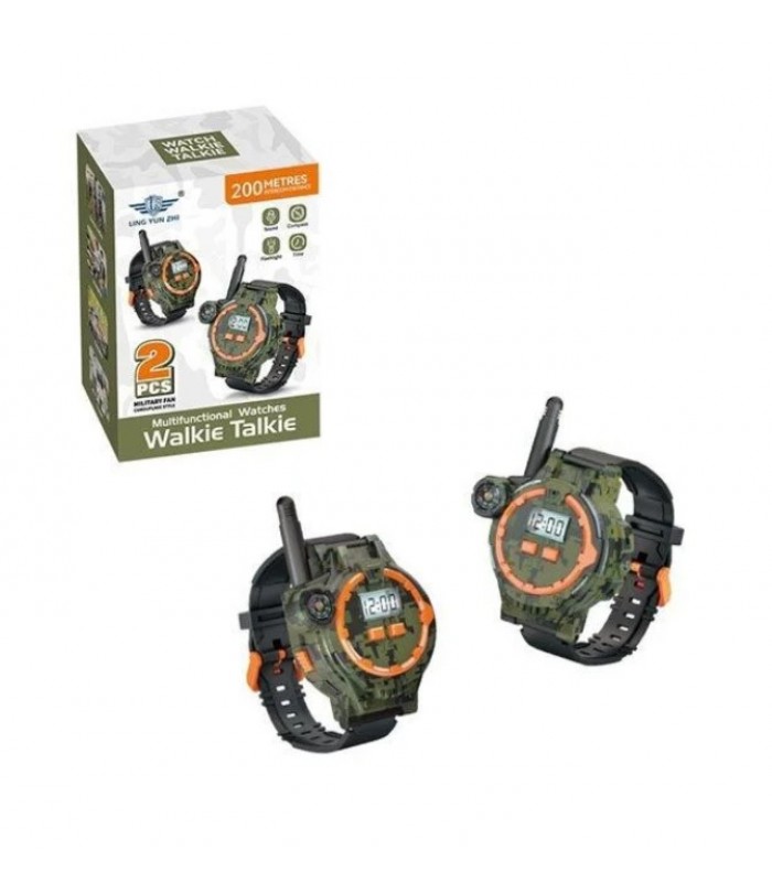 Рация LZ 060 C 2 штуки, резиновый ремешок, подсветка, компас, электронные часы, встроенный аккумулятор, USB-кабель