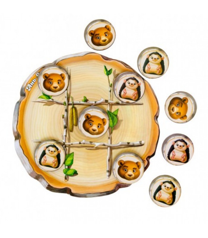 Крестики - нолики "Ёжик и медведь" ПСД159, пакунок малюка, для детей от 3 лет