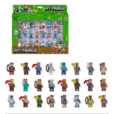 Набор фигурок Minecraft My World  – герои, мобы и оружие Майнкрафт MyWorld 86084, пакунок малюка
