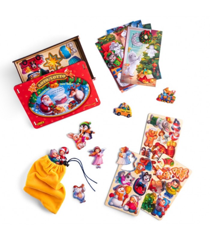 Настольная игра "Новогоднее лото" Ubumblebees (ПСД235) PSD235, 48 фигурных фишек, пакунок малюка