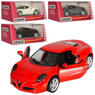 Машинка Alfa Romeo 4C игрушечная металлическая, Kinsmart KT5366W