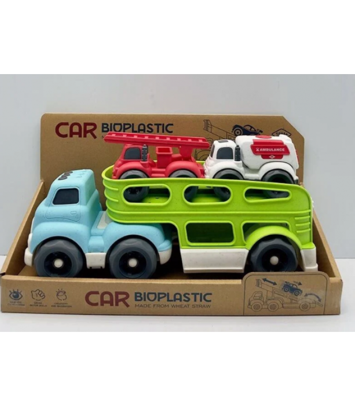 Трейлер 933-676 AM звуки, мелодия, подсветка, 2 машинки, из биопластика